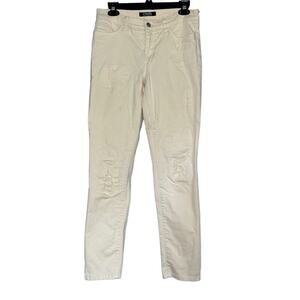 Chaps‎ Denim off-white distressed ankle jeans 4